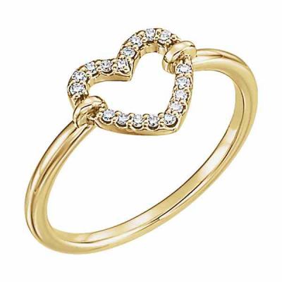 0.10 Carat Diamond Heart Ring in 14K Gold -  - STLRG-122972Y