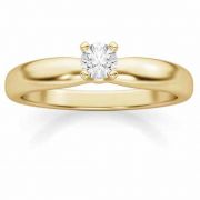 0.15 Carat Diamond Solitaire Ring, 14K Yellow Gold