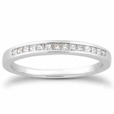 0.15 Carat Princess Cut Diamond Wedding Ring -  - US-ENS3016BW