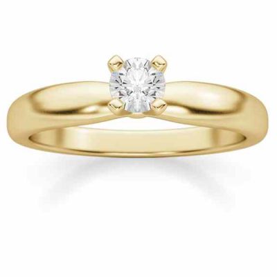 0.20 Carat Diamond Solitaire Ring, 14K Yellow Gold -  - DSR3-020