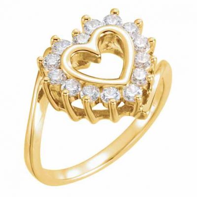 0.21 Carat Heart-Shaped Diamond Ring -  - STLRG-4734Y