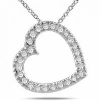 0.25 Carat All Diamond Slide Heart Necklace in 14K White Gold