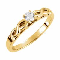 0.25 Carat Infinity Symbol Engagement Ring, 14K Gold