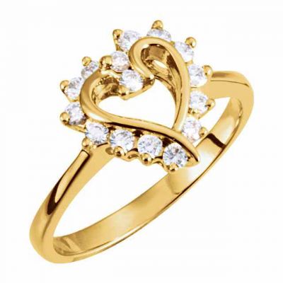 0.30 Carat Heart Halo Diamond Ring -  - STLRG-11845Y