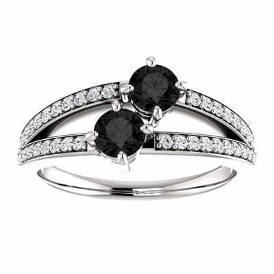 0.50 Carat  Only Us  Black Diamond Engagement Ring in 14K White Gold -  - STLRG-122934RBLKDW