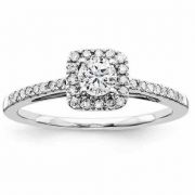 0.53 Carat Carat Square Halo Diamond Engagement Ring