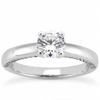 1 Carat Side Accented Diamond Engagement Ring -  - US-ENS3129W-75