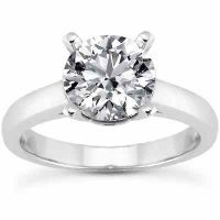 0.75 Carat Classic Diamond Solitaire Engagement Ring White Gold
