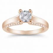 0.75 Carat Diamond Engagement Ring in 14K Rose Gold