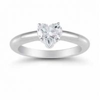 0.75 Carat Heart Diamond Solitaire Engagement Ring