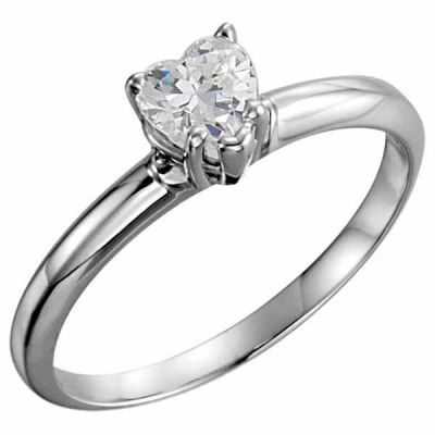 0.75 Carat Heart-Shaped Diamond Solitaire Ring -  - STLRG-140581W-75