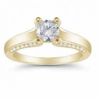 0.80 Carat Art Nouveau Diamond Engagement Ring in 14K Yellow Gold