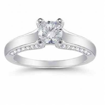 0.80 Carat Art Nouveau Diamond Engagement Ring -  - US-ENR6571