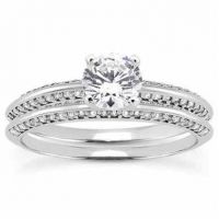 1.51 Carat Diamond Wedding and Engagement Ring Set