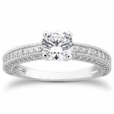 0.85 Carat Antique Style Diamond Engagement Ring -  - US-ENS3294W-33