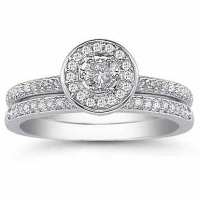 1.00 Carat Diamond Wedding Ring Set -  - EGRLW-3528