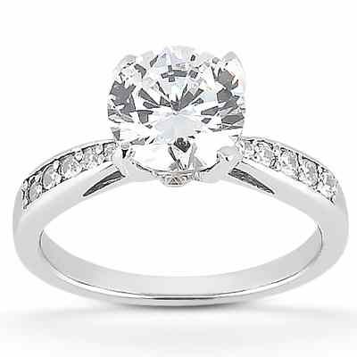 1 1/2 Carat CZ Classic Engagement Ring in 14K White Gold -  - US-ENS8599W-CZ