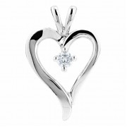 1/10 Carat Diamond Heart Pendant in White Gold 1/10 Carat Diamond Heart Pendant in White Gold