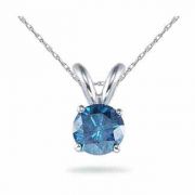 1/2 Carat Blue Diamond Solitaire Pendant