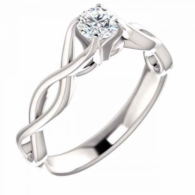 1/3 Carat Round Diamond Infinity Engagement Ring -  - STLRG-122437RD44-HA