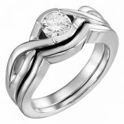 1/2 Carat Diamond Modern Embrace Engagement Bridal Ring Set