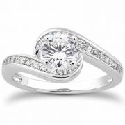 1 Carat Diamond Swirl Engagement Ring