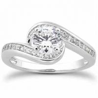 3/4 Carat Diamond Swirl Engagement Ring