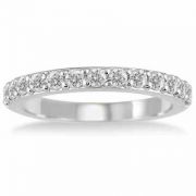 1/2 Carat Diamond Wedding Band Ring in 10K White Gold
