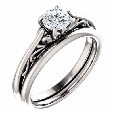 1/2 Carat Flourish Diamond Bridal Wedding Ring Set -  - STLEGR-123217-SET