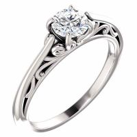 1/2 Carat Flourish Diamond Solitaire Engagement Ring