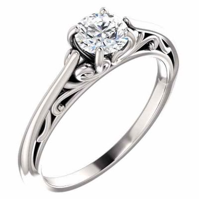 1/2 Carat Flourish Diamond Solitaire Engagement Ring -  - STLEGR-123217