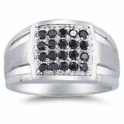 1/2 Carat Men s Black Diamond Regal Ring -  - MRG7683