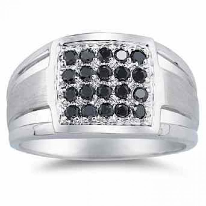 Rings : 1/2 Carat Men s Black Diamond Regal Ring
