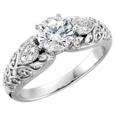 0.81 Carat Paisley Swirl Diamond Engagement Ring -  - STLRG-62288-75-HA