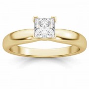 1/2 Carat Princess Cut Diamond Solitaire Ring, 14K Gold