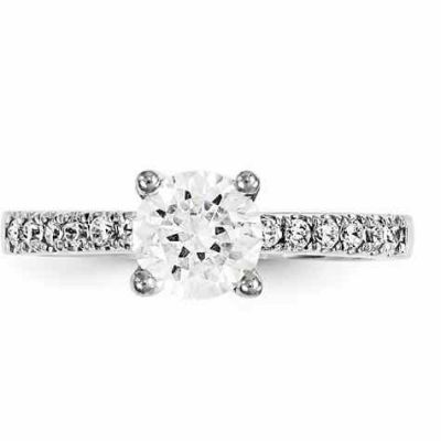 1/2 Carat Round Diamond Engagement Ring (0.50 carats Total) -  - QGRG-WM387-2AA