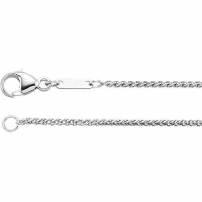 1.2mm Platinum Wheat Chain Necklace -  - STLCH-CH1033-PL