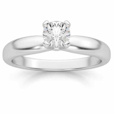 1/3 Carat Diamond Solitaire Ring, 14K White Gold - - DSR1-033 1/3 Carat Diamond Solitaire Ring, 14K White Gold - - DSR1-033