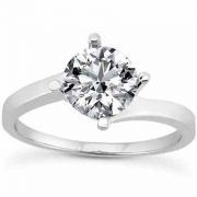 1/2 Carat Diamond Twist Engagement Ring 14K White Gold