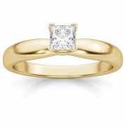 1/3 Carat Princess Cut Diamond Solitaire Ring, 14K Gold