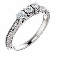 1/3 Carat Three Stone Diamond Design Engagement Ring