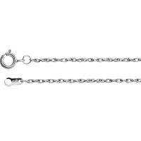 1.3mm Platinum Cable Rope Chain Necklace