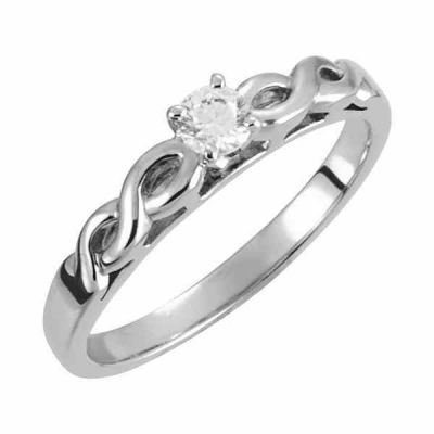 1/4 Carat Diamond Infinity Knot Engagement Ring -  - STLRG-12062W-HA