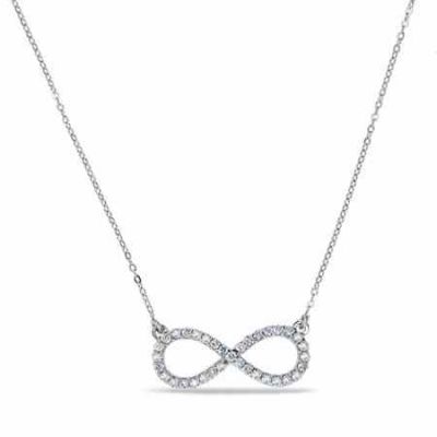 1/4 Carat Diamond Infinity Necklace in 14K White Gold -  - MK-118N111372