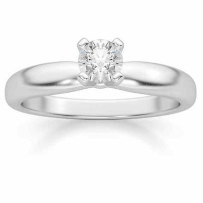 1/4 Carat Diamond Solitaire Ring, 14K White Gold -  - DSR1-025