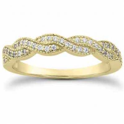 1/4 Carat Diamond Twist Wedding Band, 14K Yellow Gold -  - US-ENS3031YB