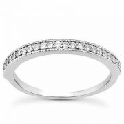 1/4 Carat Diamond Wedding Band Ring, 14K White Gold