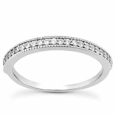 1/4 Carat Diamond Wedding Band Ring, 14K White Gold -  - US-ENS3146-B