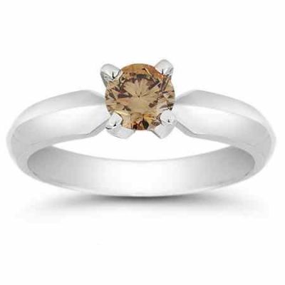0.50 Carat Champagne Diamond Solitaire Engagement Ring -  - AOGRG-200CHD