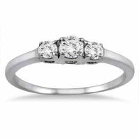 1/4 Carat Three Stone Diamond Ring in 14K White Gold